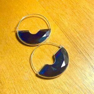 Elegant Blue Hoop Earrings